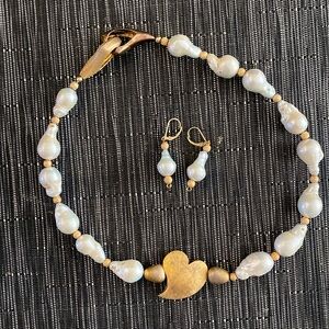 Hand made necklace and matching earrings. Made in Canada